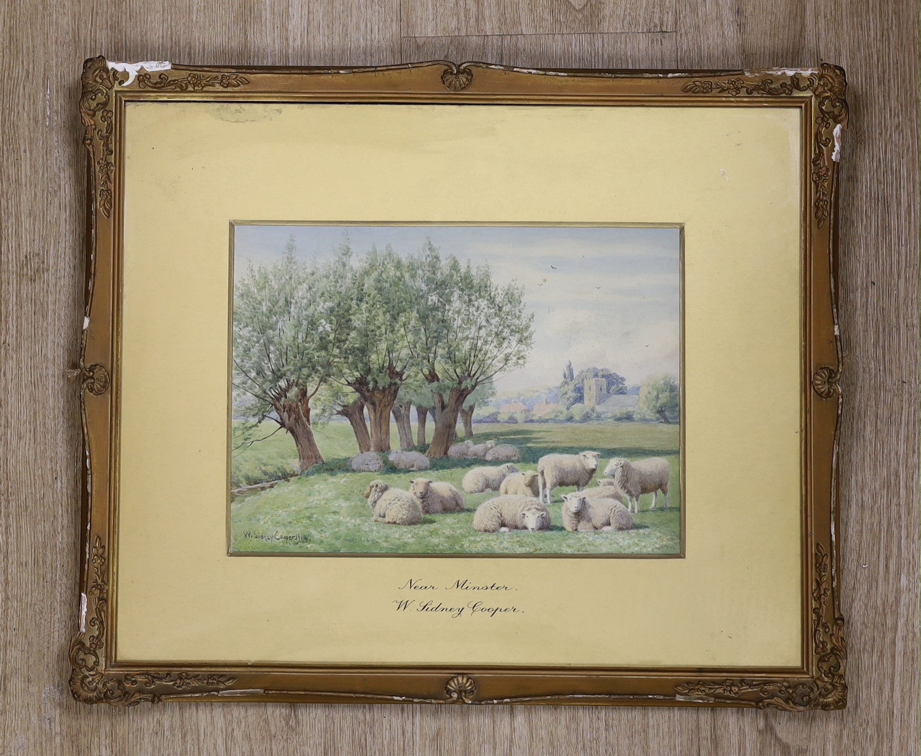 William Sidney Cooper (1854–1927), watercolour, 'Near Minster', signed and dated 1914, 21 x 28cm